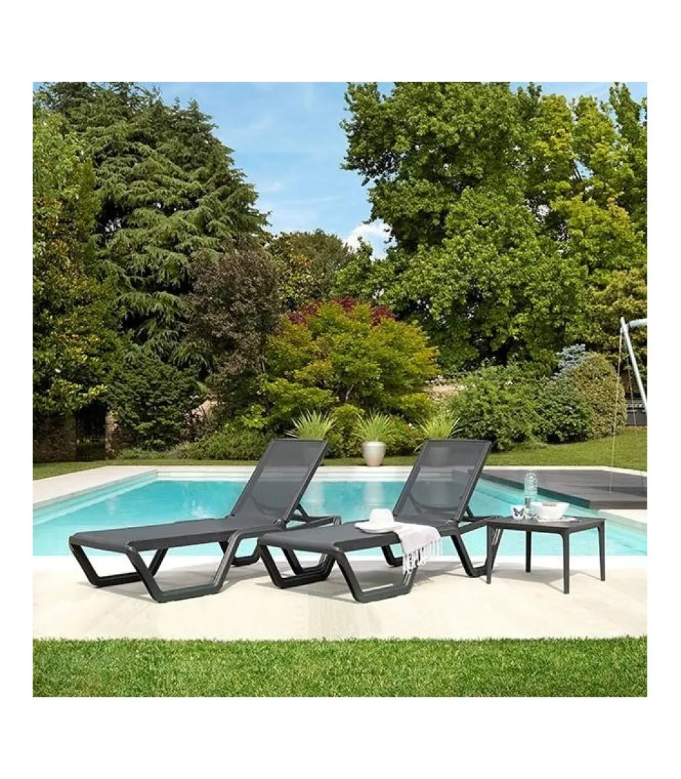 Lettino Vela Di Scab, Con Struttura In Polipropilene Per Outdoor E Telo Traspirante E Idrorepellente.