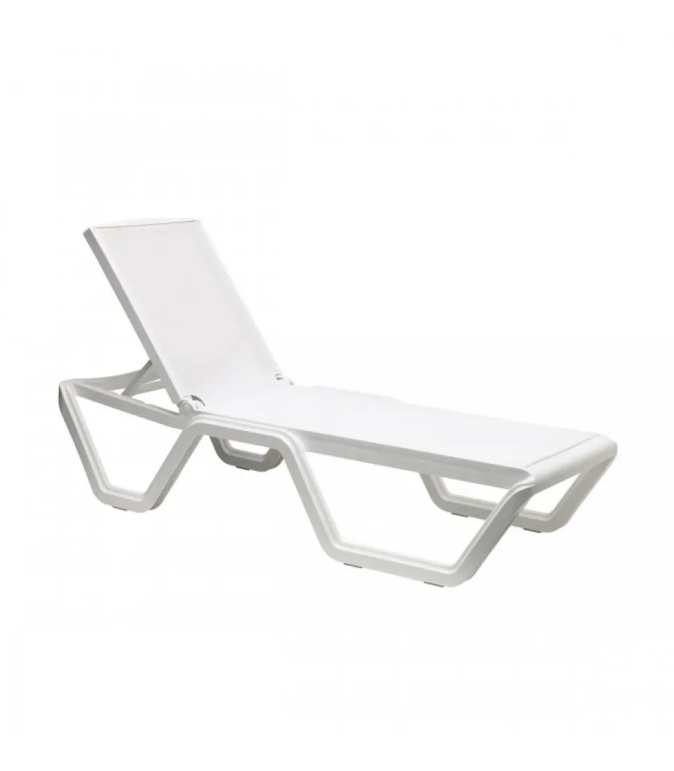 Lettino Vela Di Scab, Con Struttura In Polipropilene Per Outdoor E Telo Traspirante E Idrorepellente.