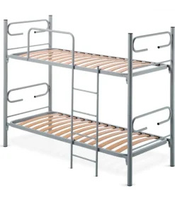 Letto A Castello In Acciaio Verniciato Grigio