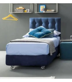 Letto Aster Imbottito Con Contenitorecon Giroletto A Filo Per Il Minimo Ingombro