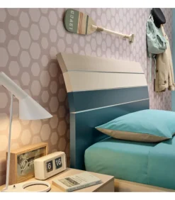 Letto Best Con Testata Bend, Realizzato Interamente In Italia, In Legno Laccato.