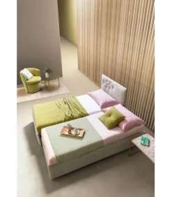 Letto Bloom Imbottito Con Secondo Letto Estraibile Bello E Pratico