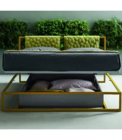 Letto Frame Double Di Samoa Con Struttura In Tubolare Di Metallo Colorato