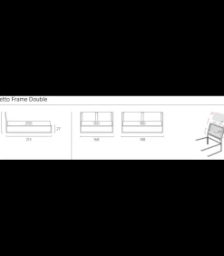Letto Frame Double Di Samoa Con Struttura In Tubolare Di Metallo Colorato