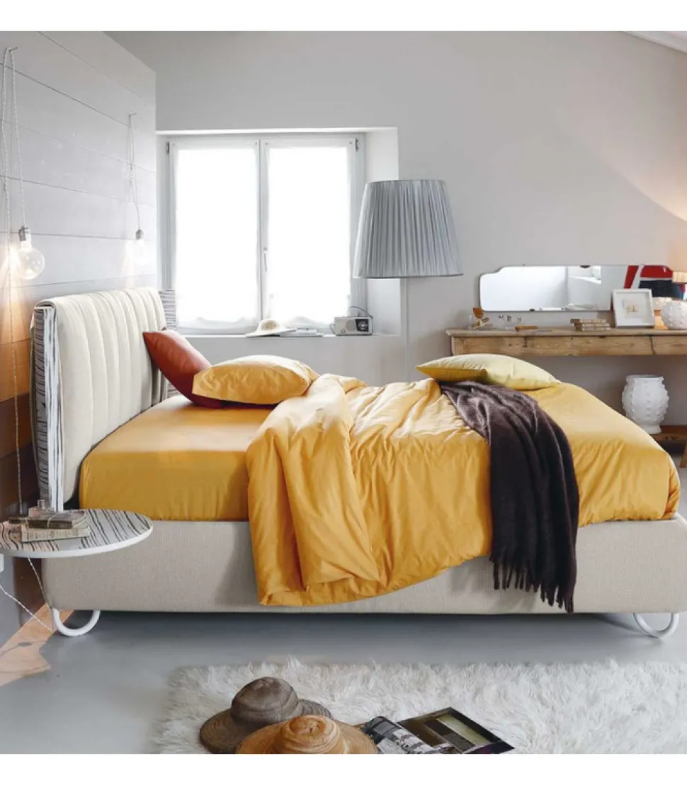 Letto Hug 01 Lines H27, Con Tessuti Sfoderabili.
