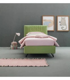 Letto Imbottito Con Contenitore Loop Compatto Con Testiera Trapuntata