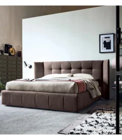 Letto Imbottito Con Contenitore E Con Testiera Trapuntata