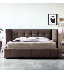 Letto Imbottito Con Contenitore E Con Testiera Trapuntata