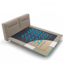 Letto Imbottito Con Ring In Legno Finito Ad Olio