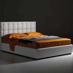Letto Imbottito Fancy Con Contenitore E Con Testiera Trapuntata Contemporanea