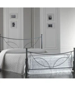 Letto In Ferro Matrimoniale Tulipano, Con Pediera O Giroletto