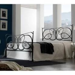Letto In Ferro Matrimoniale Virginia, Con Pediera O Giroletto