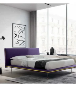 Letto Matrimoniale Modello Elle In Tessuto Di Felis