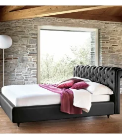 Letto Paris L Con Piedini In Legno E Rete Ortopedica.