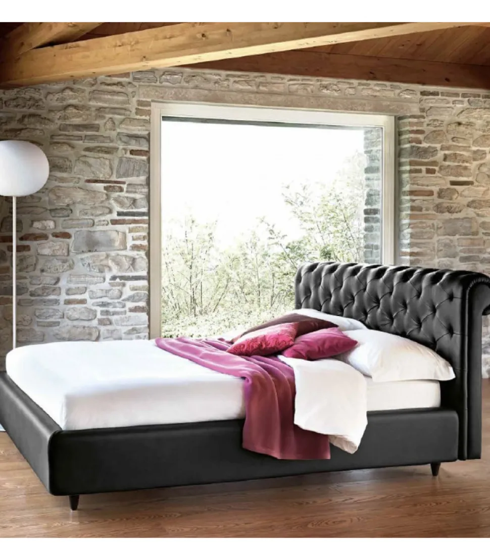 Letto Paris L Con Piedini In Legno E Rete Ortopedica.