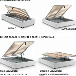 Letto Plain Con Contenitore, Linee Essenziali E Ridotto Ingombro Massimo Confort