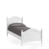 Letto Singolo In Legno Laccato Bianco Opaco
