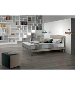 Letto Snap Comprensivo Di Rete Autoportante In Metallo Con Doghe In Legno