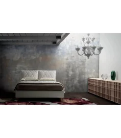 Letto Soft Con Doppi Cuscini Trapuntati Con Elegante Disegno A Rombi