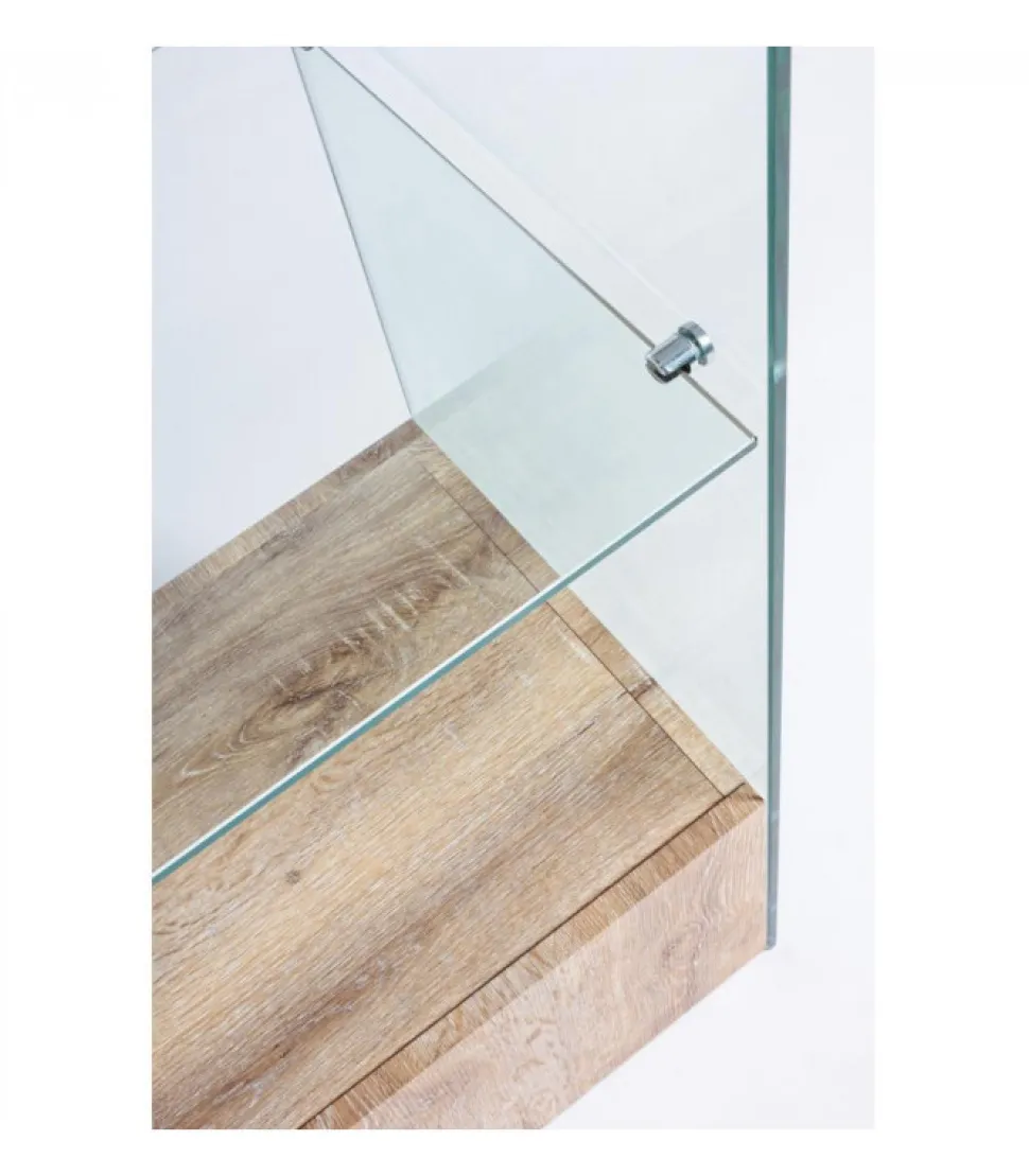 Libreria Melania H182 Fianchi E Mensole In Vetro Temperato Spessore 10 Mm. Top E Base In Mdf