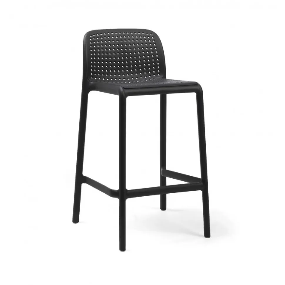 Lido Mini Outdoor, Sgabello Impilabile Fisso In Polipropilene, Per Esterni Ed Interni