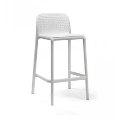 Lido Mini Outdoor, Sgabello Impilabile Fisso In Polipropilene, Per Esterni Ed Interni