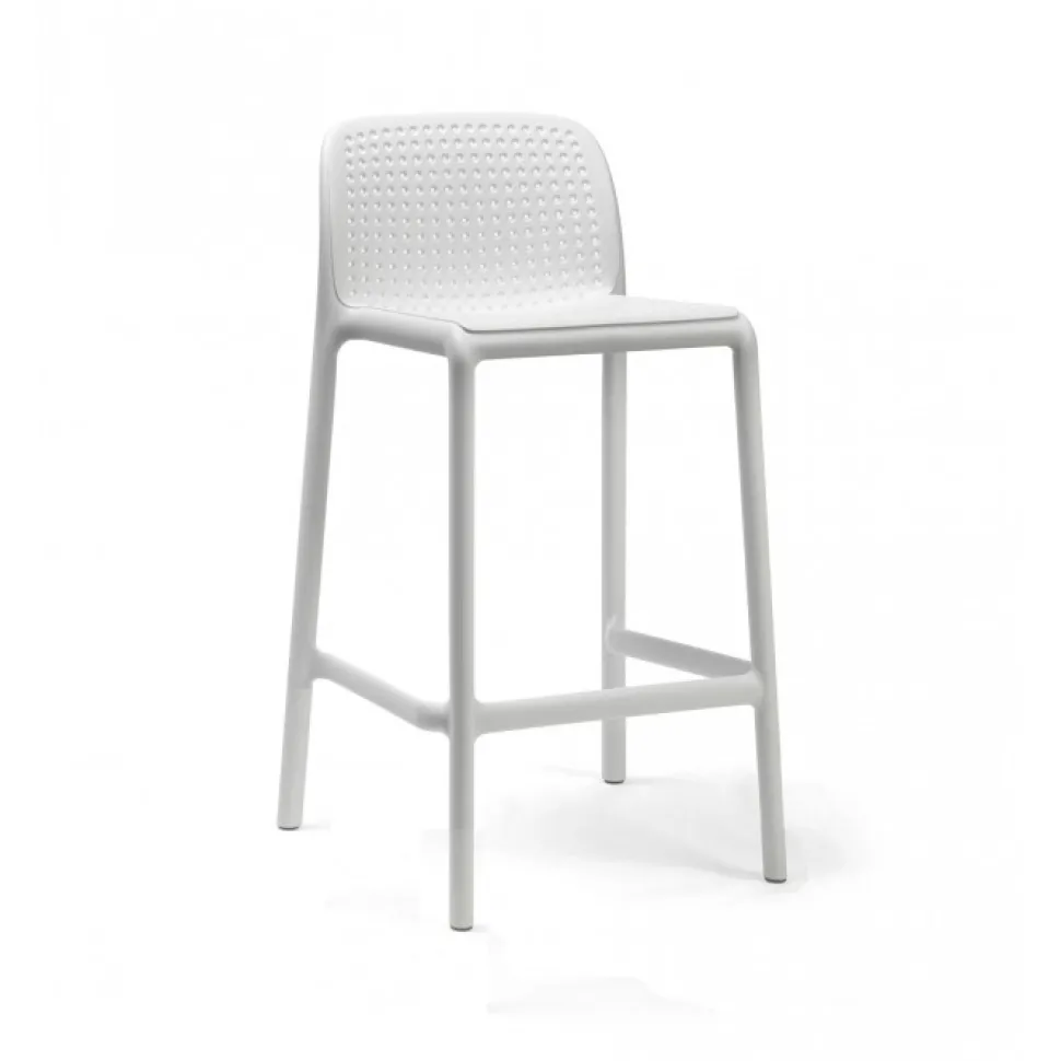 Lido Mini Outdoor, Sgabello Impilabile Fisso In Polipropilene, Per Esterni Ed Interni