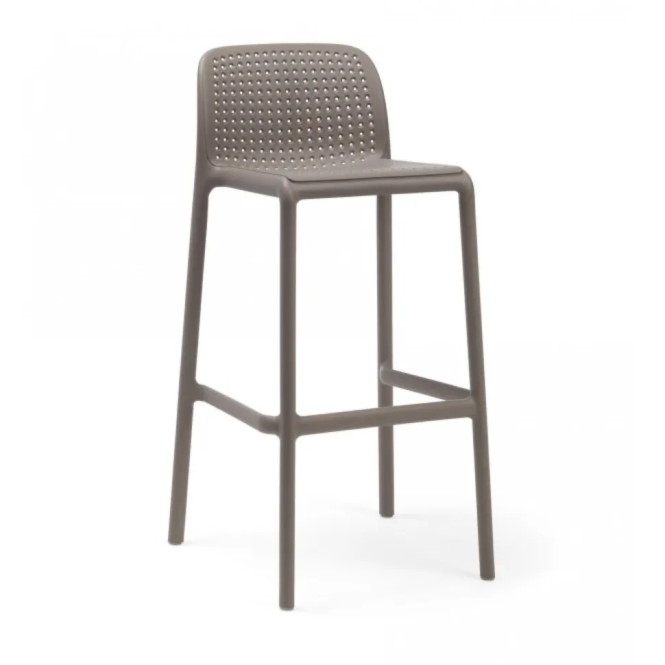 Lido Outdoor, Sgabello Impilabile Fisso In Polipropilene, Per Esterni Ed Interni