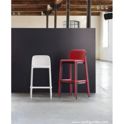 Lido Outdoor, Sgabello Impilabile Fisso In Polipropilene, Per Esterni Ed Interni