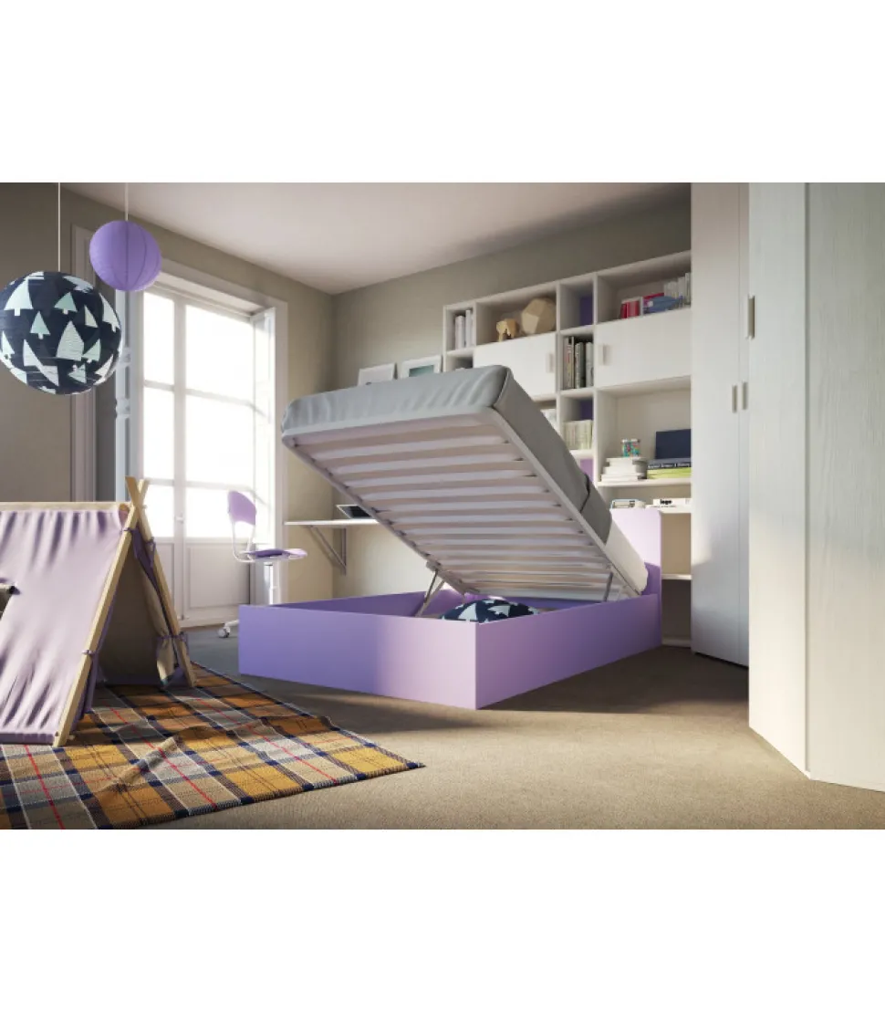 Luna, Letto Da Una Pizza E Mezza Con Contenitore Per Cameretta