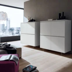 Madia 4 Ante Battenti Moderna. Personalizzabile E Made In Italy - L.120 H.134 P.50 Cm - Art.641