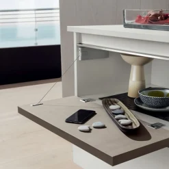 Madia Sospesa Moderna Con Ante Ribalta, Personalizzabile E Made In Italy - L.180 H.60 P.50 Cm - Art.642