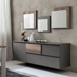 Madia Sospesa Moderna Personalizzabile Made In Italy - L.180 H.60 P.50 Cm - Art.640