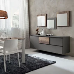 Madia Sospesa Moderna Personalizzabile Made In Italy - L.180 H.60 P.50 Cm - Art.640