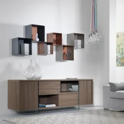 Madison, Madia In Legno Con Ante Battenti E Scorrevoli