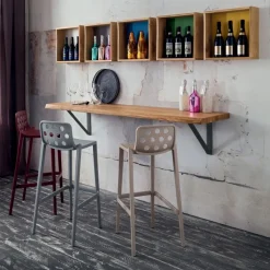 Mensola Bancone A Misura Al Cm. In Legno Con Supporti A Parete