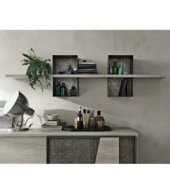 Mensola Modus, Con Struttura In Metallo Verniciato.