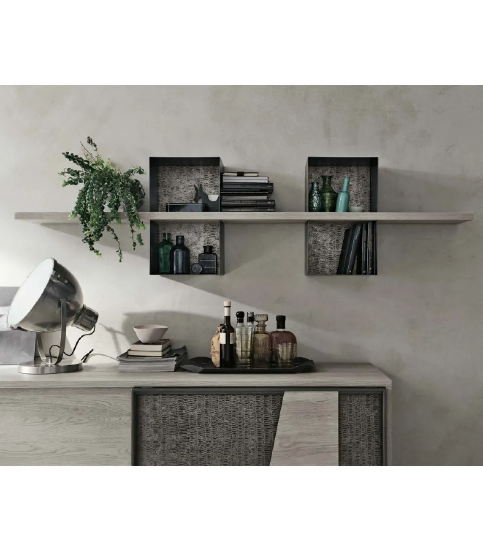 Mensola Modus, Con Struttura In Metallo Verniciato.