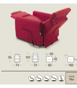 Mila, Poltrona Relax Made In Italy, In Tessuto O Pelle, E Un Dispositivo Medico Classe 1 Con Struttura In Ferro.