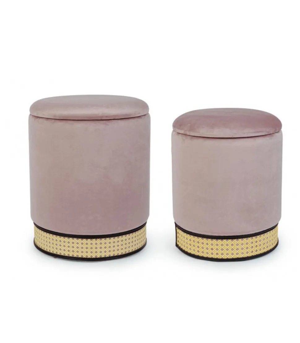 Milena Set 2 Pouf Con Contenitore