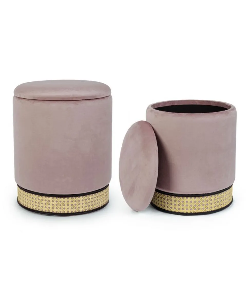 Milena Set 2 Pouf Con Contenitore