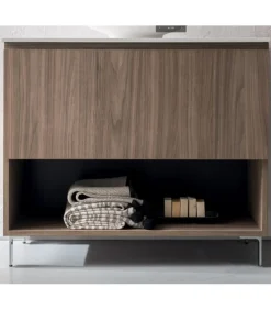 Mobile Da Bagno Componibile B-Go Composizione 24 - Lavabo E Piano In Tekor Bianco