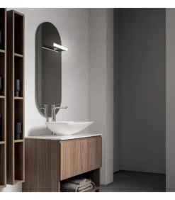 Mobile Da Bagno Componibile B-Go Composizione 24 - Lavabo E Piano In Tekor Bianco