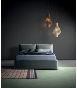 Modern, Letto Contenitore Imbottito Con Doppio Cuscino A Saponetta