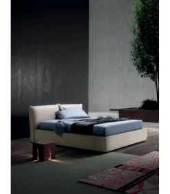 Modern, Letto Contenitore Imbottito Con Doppio Cuscino A Saponetta