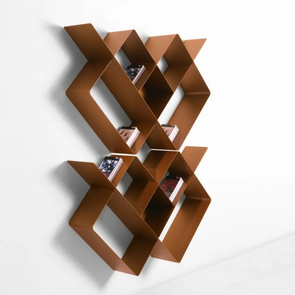 Mondrian, Libreria A Parete Componibile In Acciaio - Comp. 1