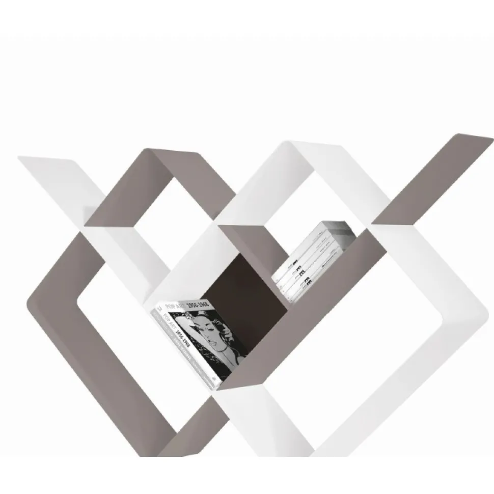 Mondrian, Libreria A Parete Componibile In Acciaio - Comp. 1