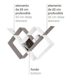 Mondrian, Libreria A Parete Componibile In Acciaio - Comp. 3