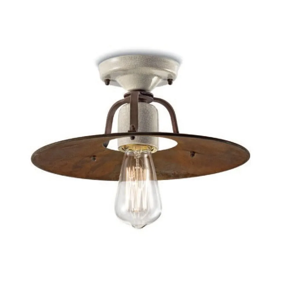 Nicodemus, La Plafoniera Made In Italy Con Richiamo Allo Stile Rustico Americano, Di Ferroluce.