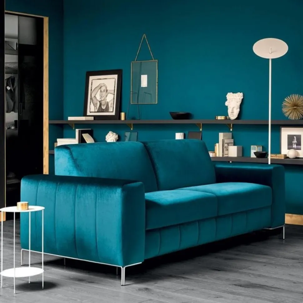 Nixon, Divano Letto Sartoriale Con Piedini Alti In Acciaio